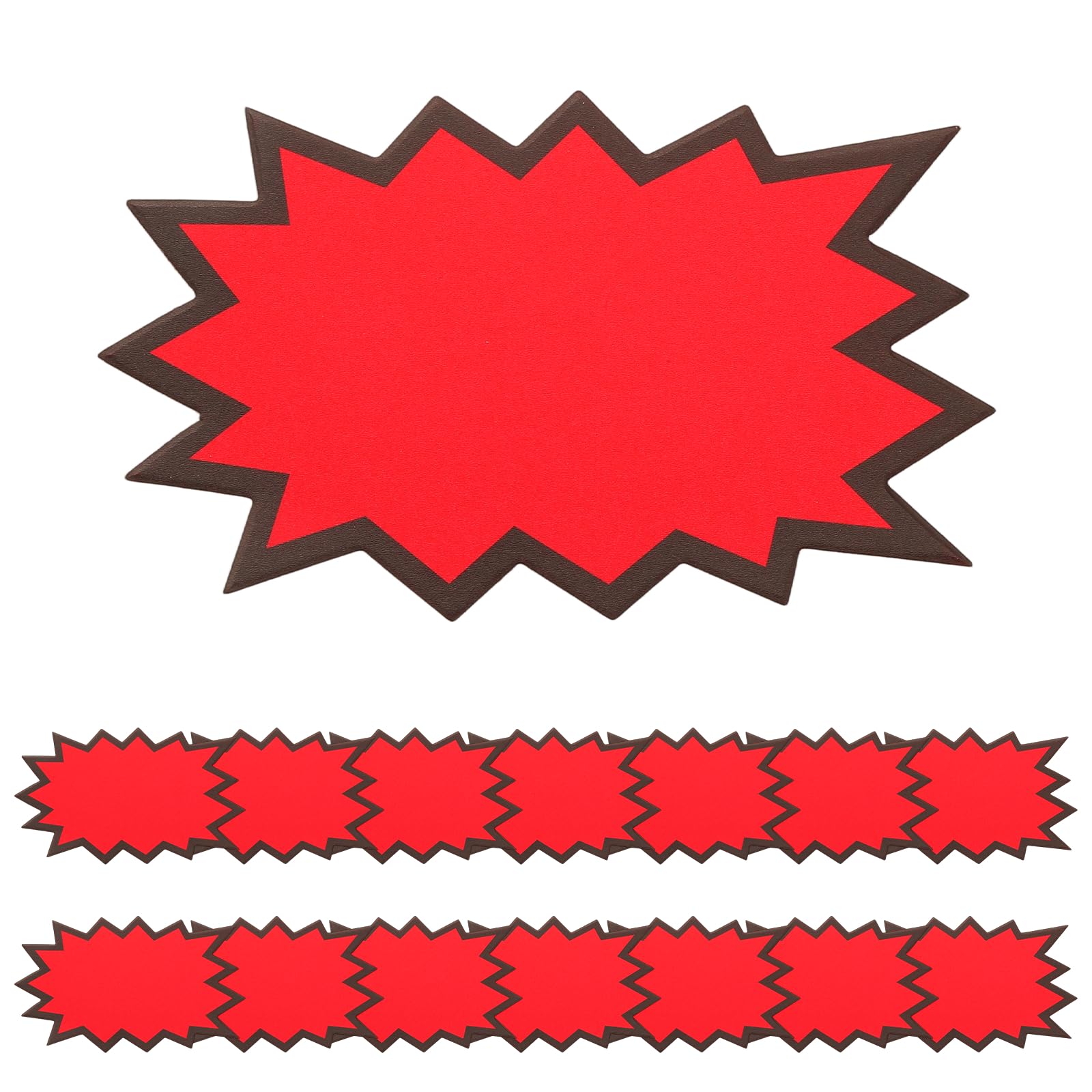 PATIKIL 160Pcs Burst Labels, 5 x 3 Fluorescent Neon Signs Price Tags Stickers Large Sale Sticker for Retail Store Market Business Garage Sale, Red