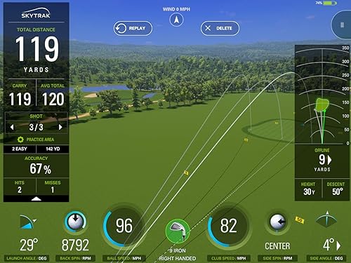 Miniatura 7 de Monitor de lanzamiento de golf SkyTrak y simulador de golf con estuche protector de metal