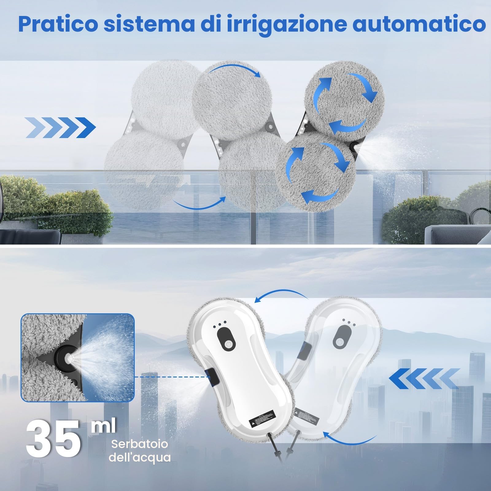 IERAKOR Robot Lavavetri, 5600Pa Lavavetri Elettrico Automatico