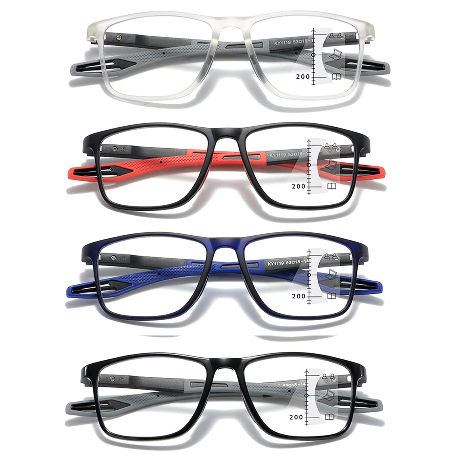 4 Pares Lentes Multifocales Mujer Hombre, Gafas Sol Lectura Transición