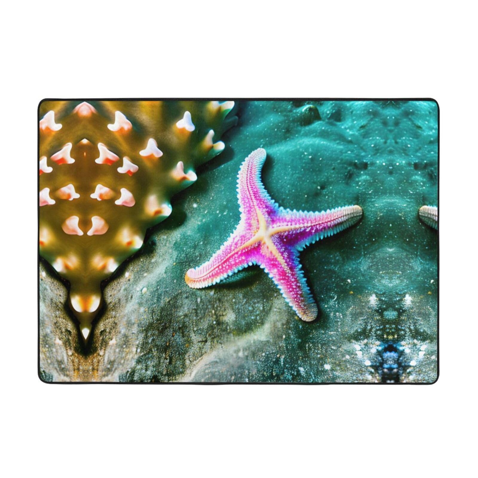 Tapis antidérapant étoiles de mer 203,2 x 147,3 cm doux