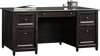Sauder Edge Water Executive Desk, Double Ped Desks, Roomy Workspace - Es...