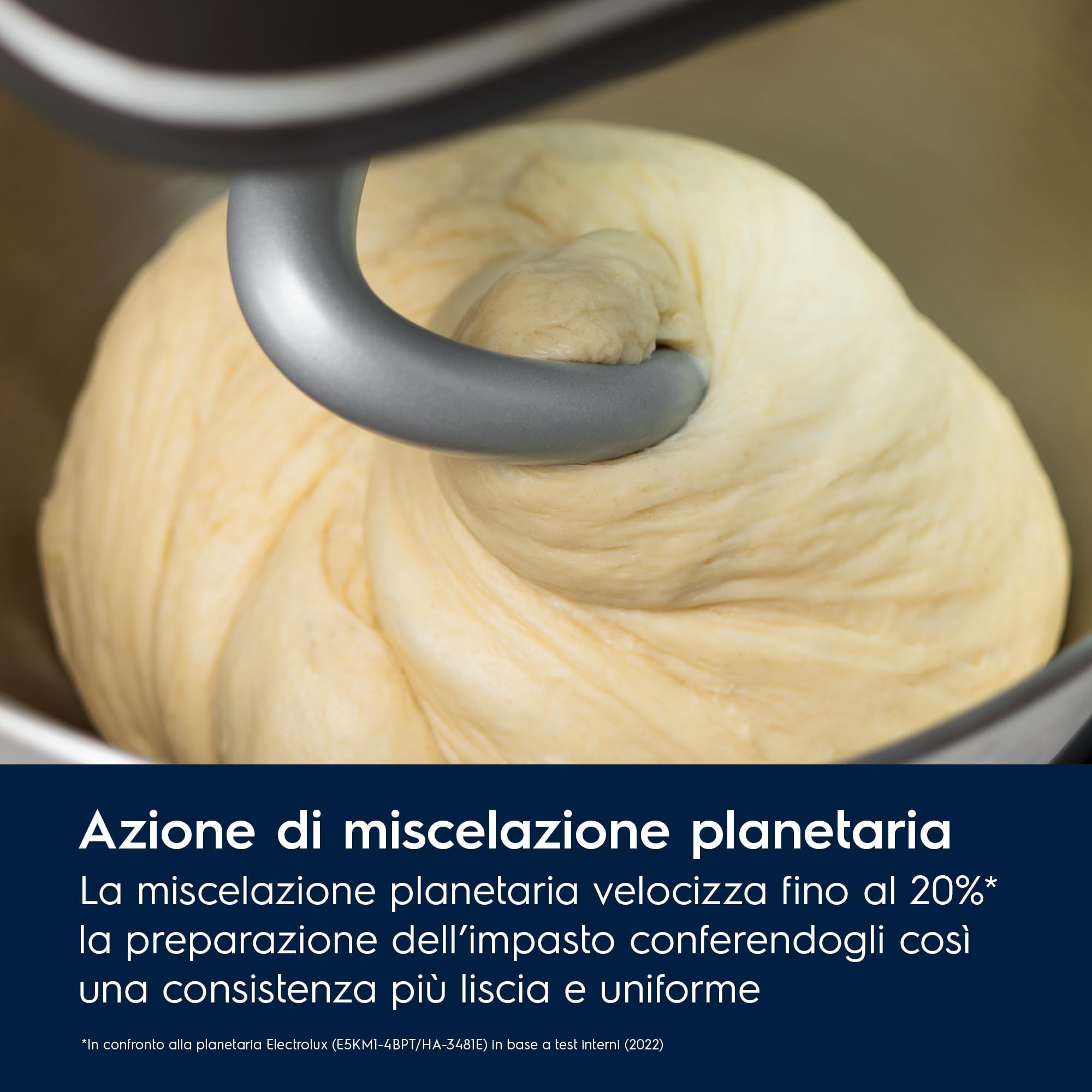 Electrolux, Impastatrice Planetaria E6KM1-4BPT, Robot da Cucina Multifunzione 1200 W, Ciotole da 6 e 4 L, LED Integrato, Coperchio PerfectRiseLid, Accessori Completi, Nero