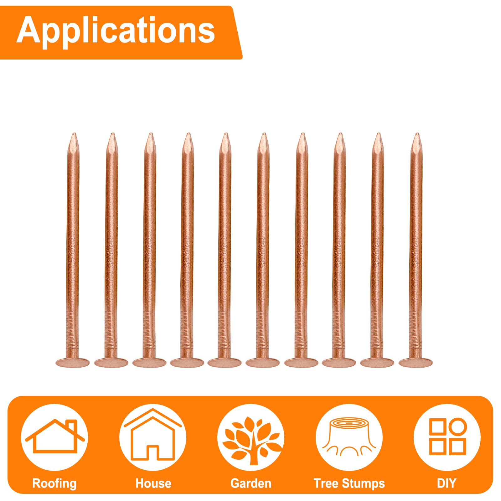 4 Inch Copper Nails - 10 Pack for Roofing & DIY -3