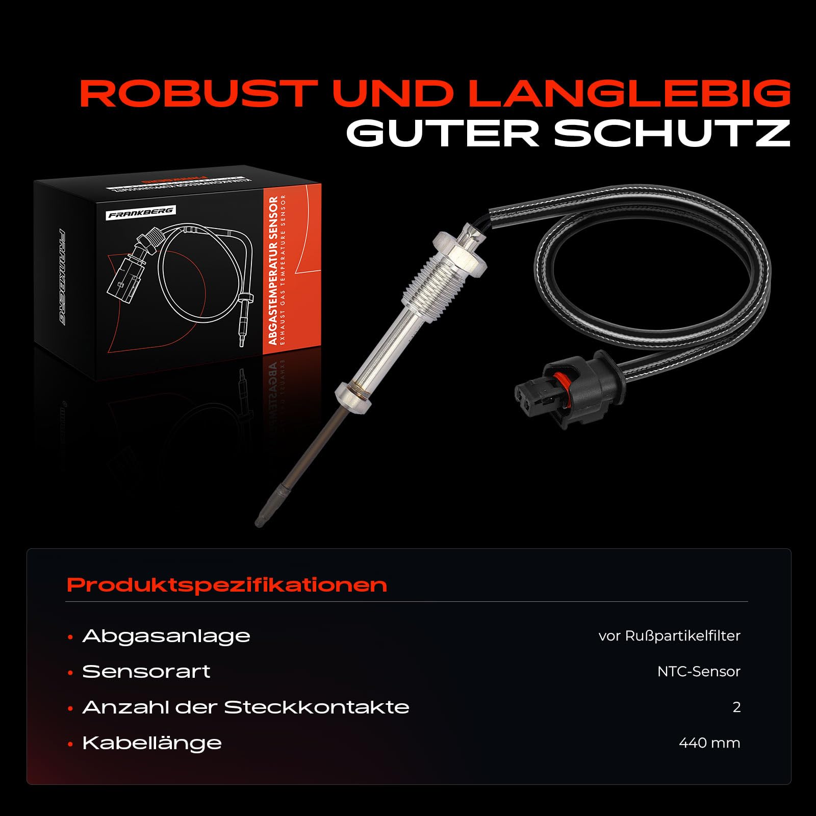 Frankberg Abgastemperatursensor Abgassensor Kompatibel mit 1er F20 1er F21 2 Coupe F22 F87 3er F30 F80 4 Coupe F32 F82 5er F10 7er G11 G12 X3 F25 Replace# 13628589814