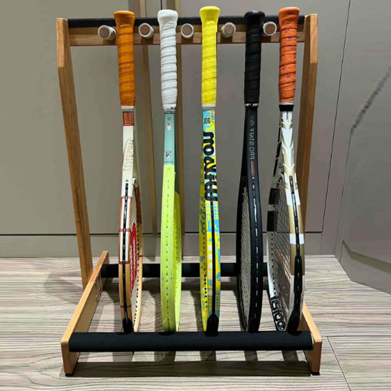 Supporto For Racchetta Da Tennis Durevole E Riponibile | Portaoggetti for racchette da badminton, ideale for l'organizzazione di palestra, scuola o garage