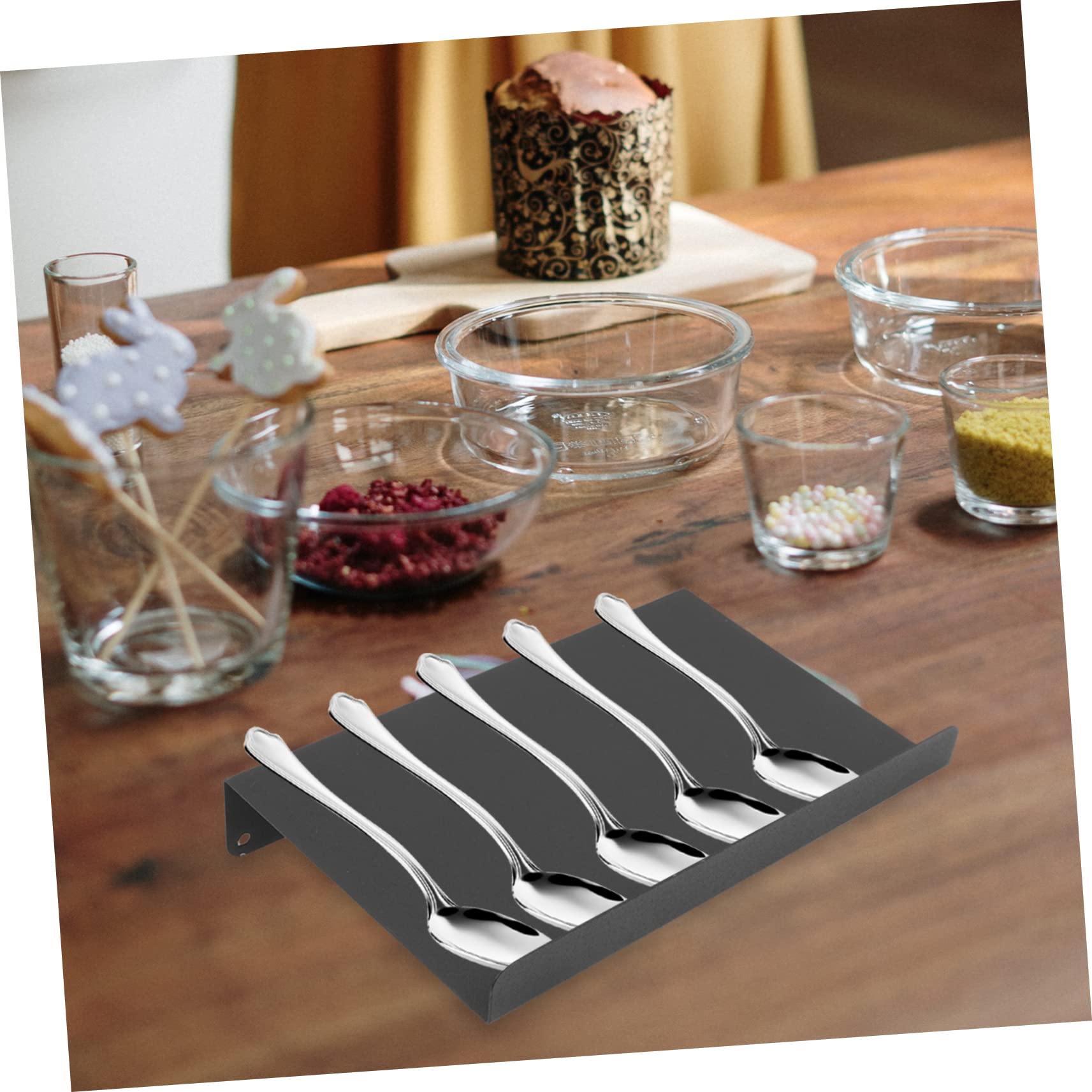 Cabilock Organizador de Cajón para Especias 1 Juego Aluminio Negro