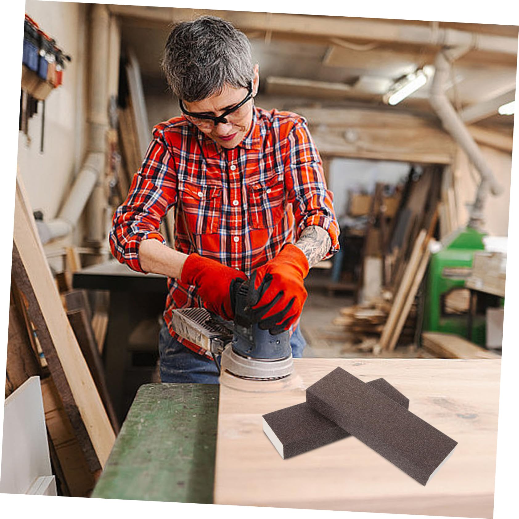 NULYLU 5pcs Fine Sandpaper Blocks for Home Decor Wood Furniture Polishing Wet/dry Sandpapers