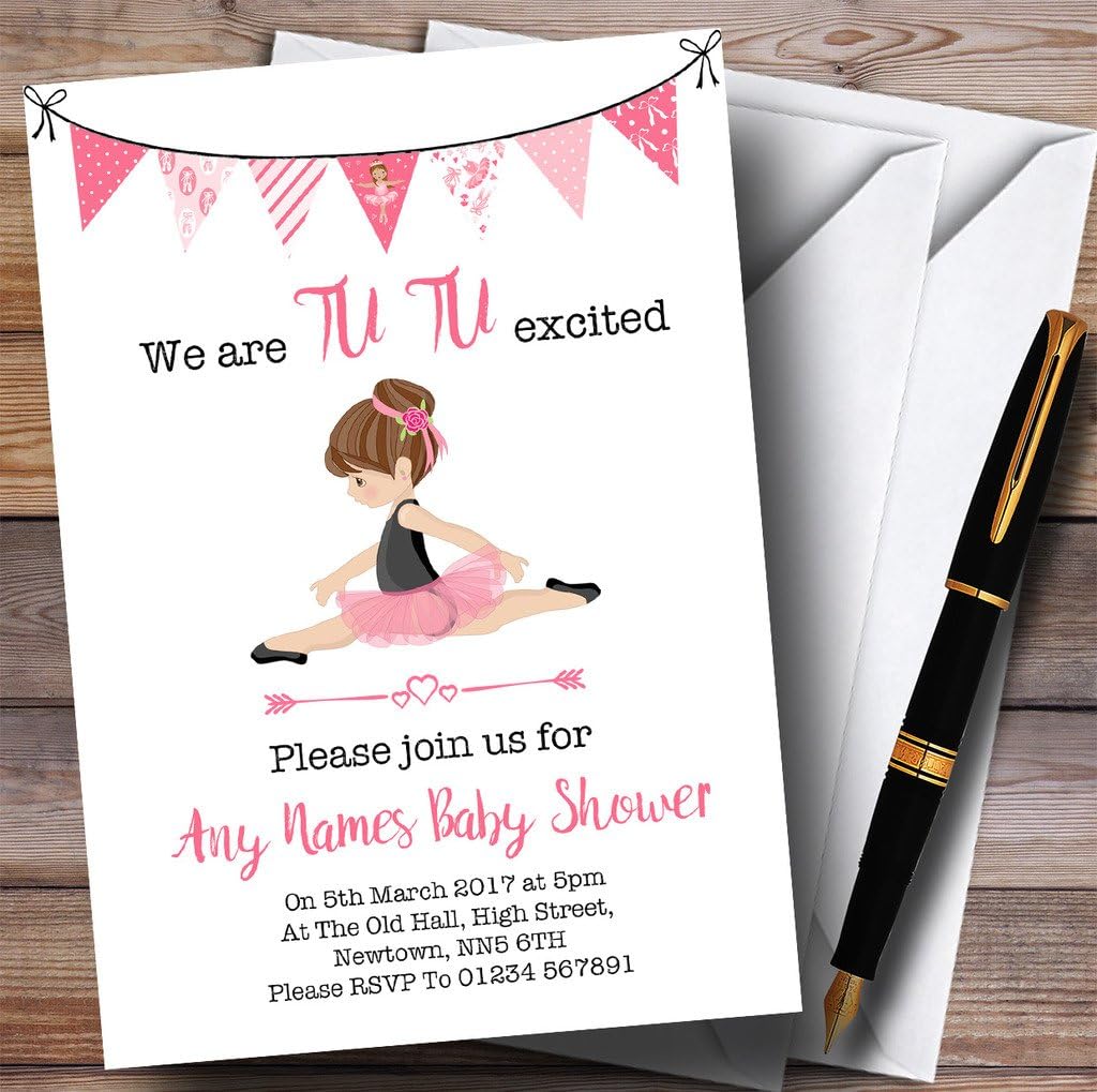 Cute Ballerina Ballet Invitations Baby Shower Invitations
