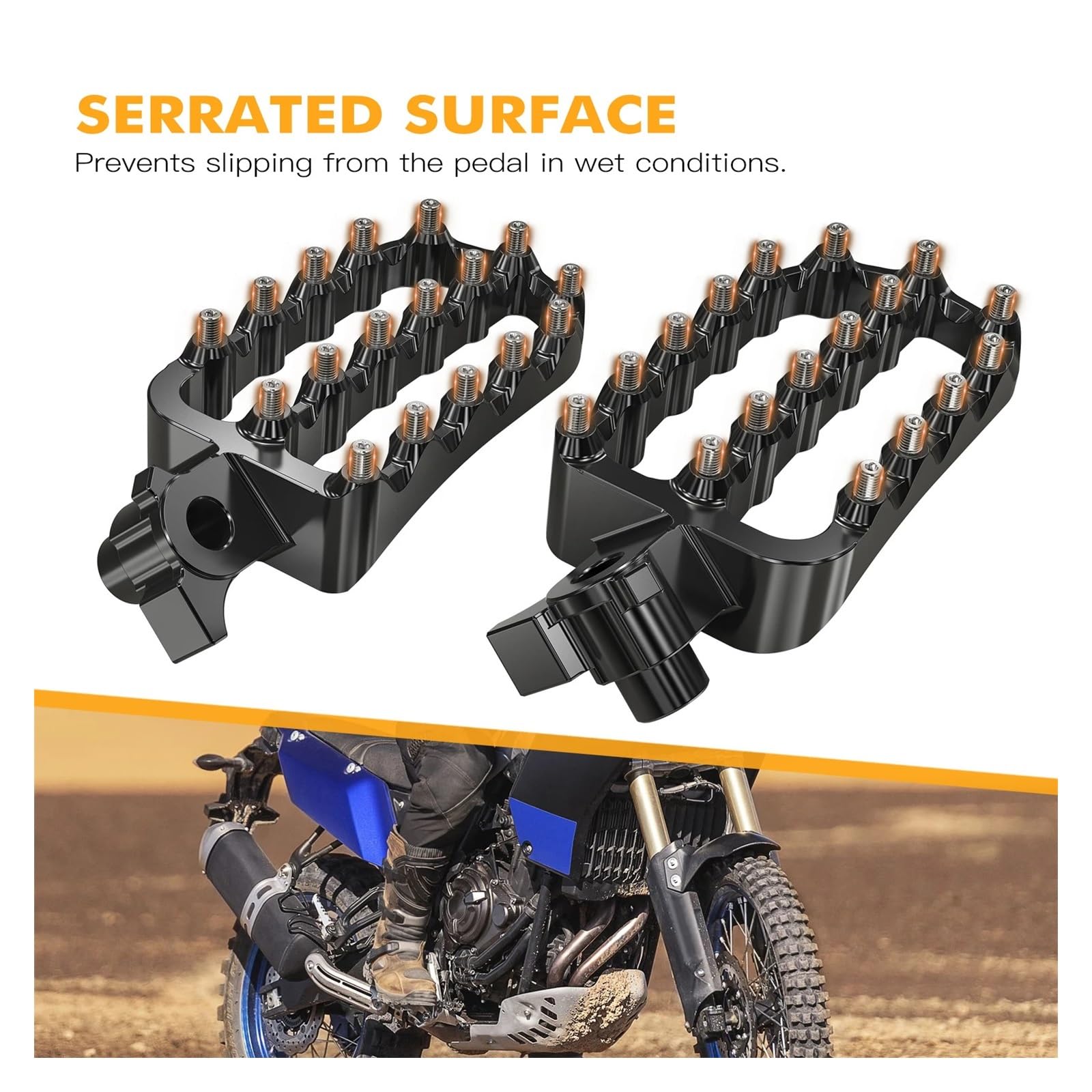 Pedane Allargate Per Moto Yamaha Tenere 700 / T7 / XTZ 700 (2019-2024) - Poggiapiedi Più Ampi Per Comfort