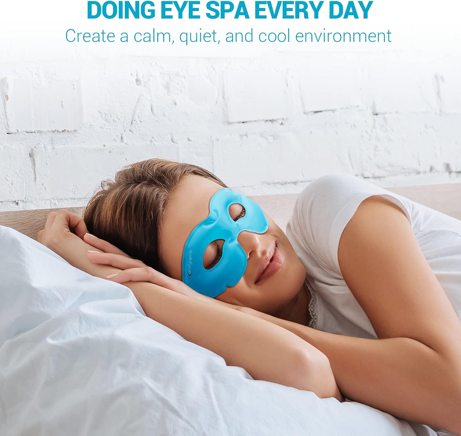 Comfytemp Gel Eye Mask, Ice Pack Eye Masks for Dark Circles and Puffiness, Dry Eyes, Sinus, Migraines, Headache, Reusable Hot and Cold Eye Mask for Sleeping, Pain Relieving, with Adjustable Band : Beauty & Personal Care