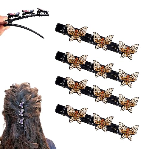 Miniatura 19 de Pinzas de pelo trenzadas con piedras de cristal brillante para mujeres y niñas, 2025 nuevas pinzas de pelo con strass, bandas de pelo fácilmente Con