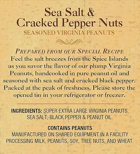 Miniatura 3 de The Peanut Shop of Williamsburg Cacahuetes Virginia sazonados, sal marina y pimienta agrietada, 32 onzas