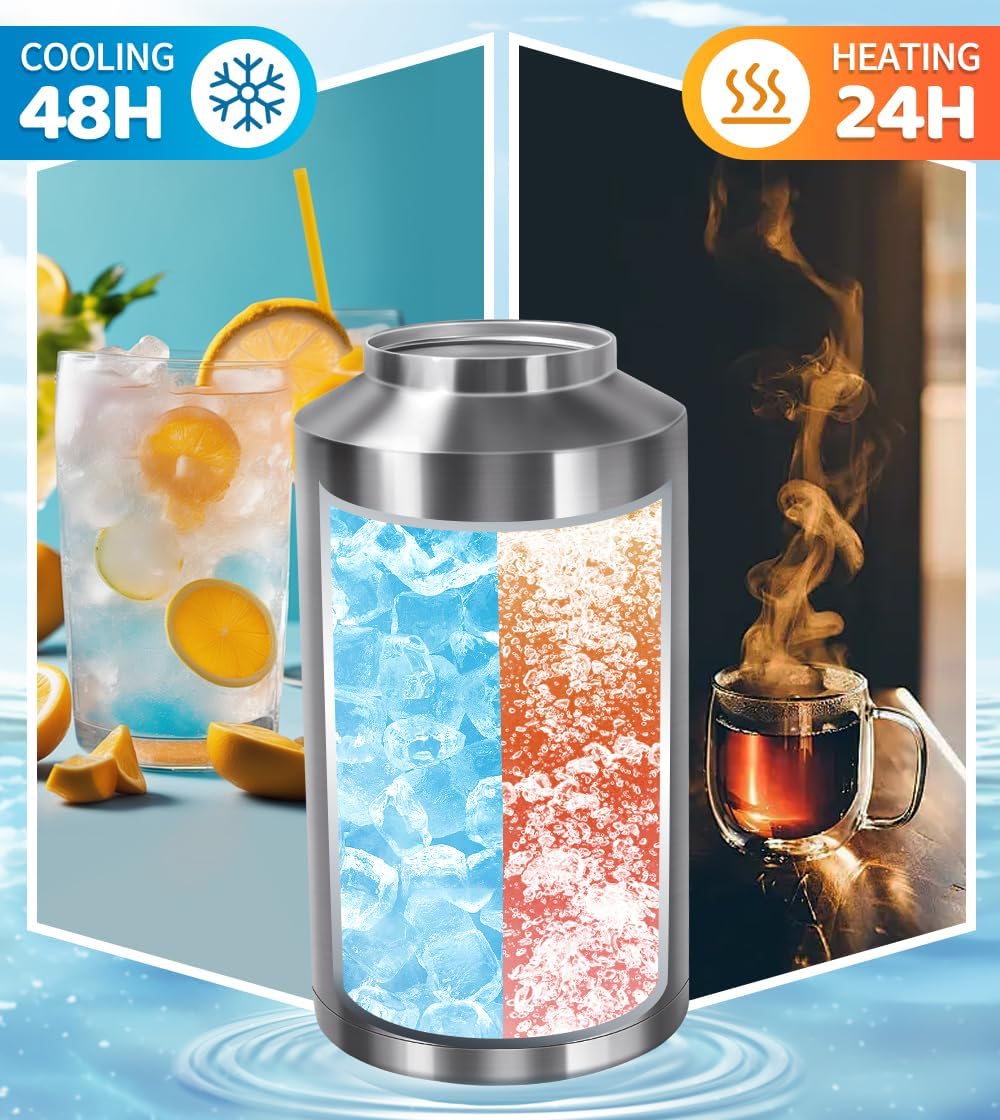 Insulated Water Bottle, 1 Gallon Jug with Handle, 128 oz Stainless Steel Large Water Bottle Wide Mouth Double Vacuum for Hot & Cold Drinks, Stainless Steel - Image 4