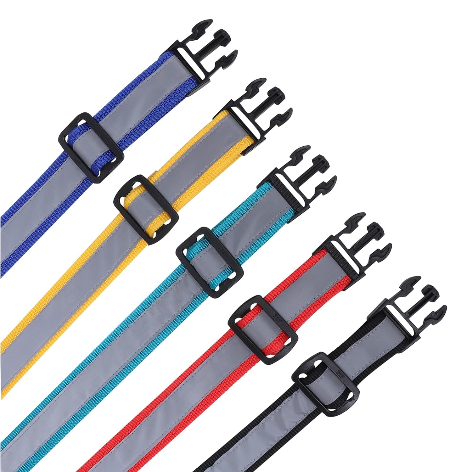 Forever99 Pet Shop Reflective 5 Pcs Dog Collar - Feautures with Adjustable & Durable | Nylon Dog Belt Reflective Strip for Dogs (Multi - Colour - Pack of 5) (B082BH6NB4) Amazon Price History, Amazon Price Tracker