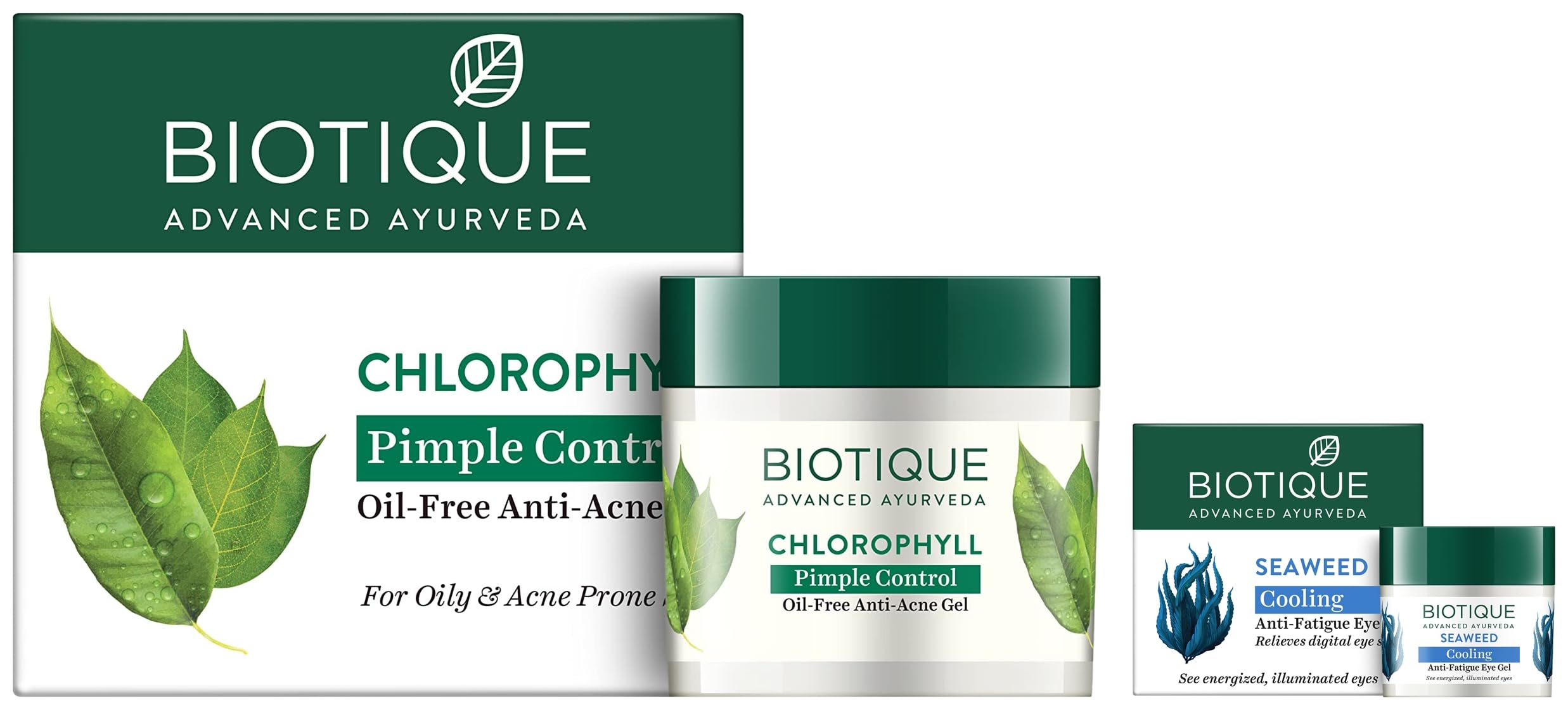 Biotique Bio Seaweed Revitalizing Anti Fatigue Eye Gel, 15g And Biotique Bio Chlorophyll Oil Free Anti-Acne Gel & Post Hair Removal Soother For Oily & Acne Prone Skin, 50G-image-31