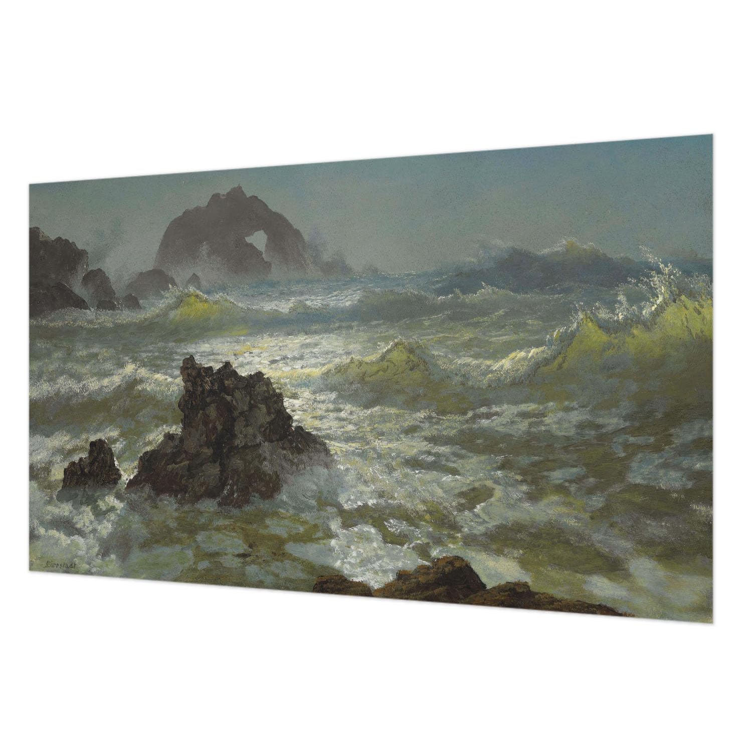 Papier peint mer agitée 416x254 cm lavable et facile à poser pour masquer un mur