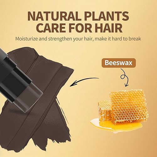 Miniatura 38 de gowwim Polvo de línea capilar (marrón oscuro) Tinte de raíz de cabello, color instantáneo, cubierta de sombra de cabello gris, retoque de cabello