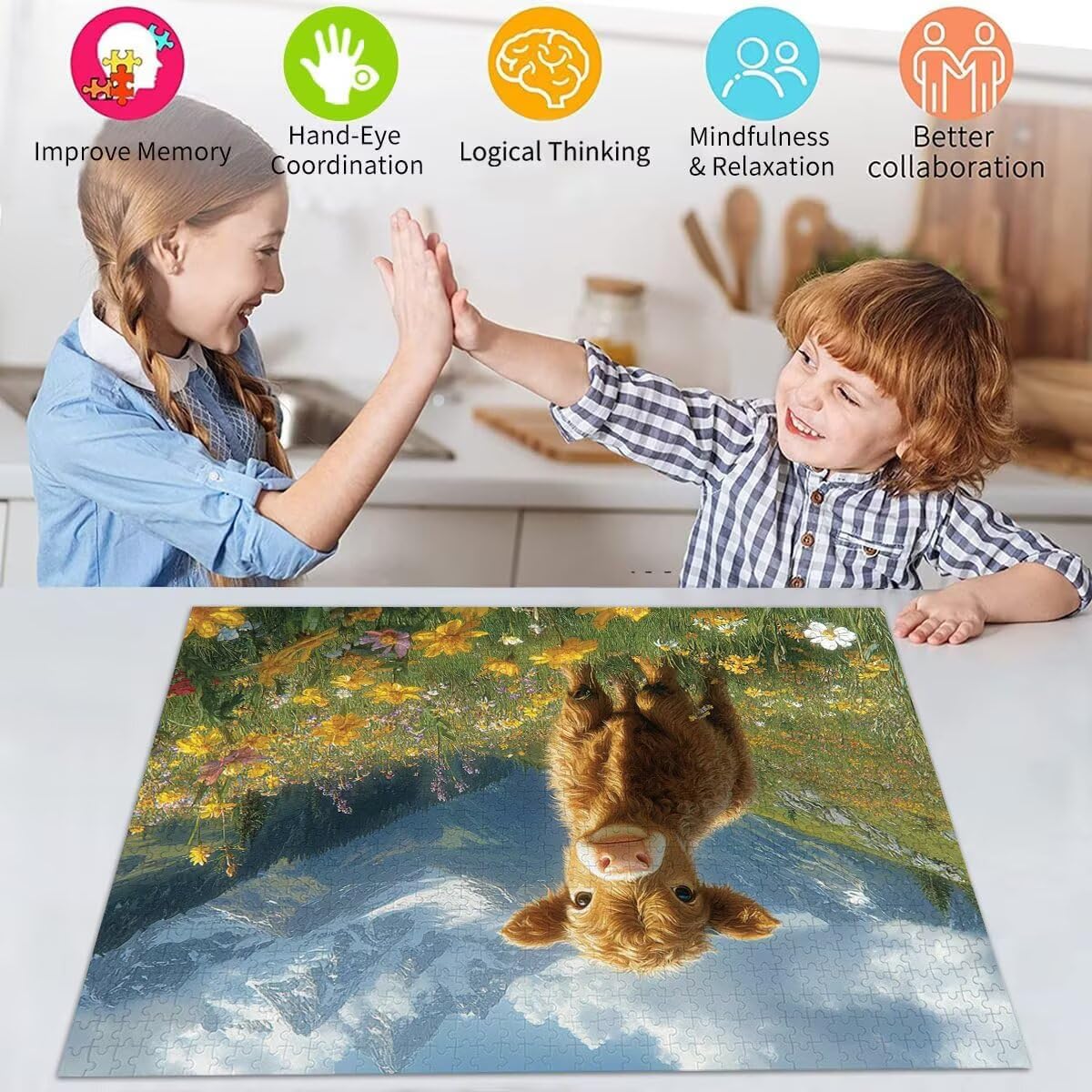Puzzle Erwachsene 2000 Teile Ochse Landschaft Educa Jigsaw für Kinder ab 8 Jahren Mädchen Jungen, Erwachsene Impossible Klassische Puzzles Schwer, Anspruchsvoll Spielspaß, Als Geschenke 70x99cm t-762