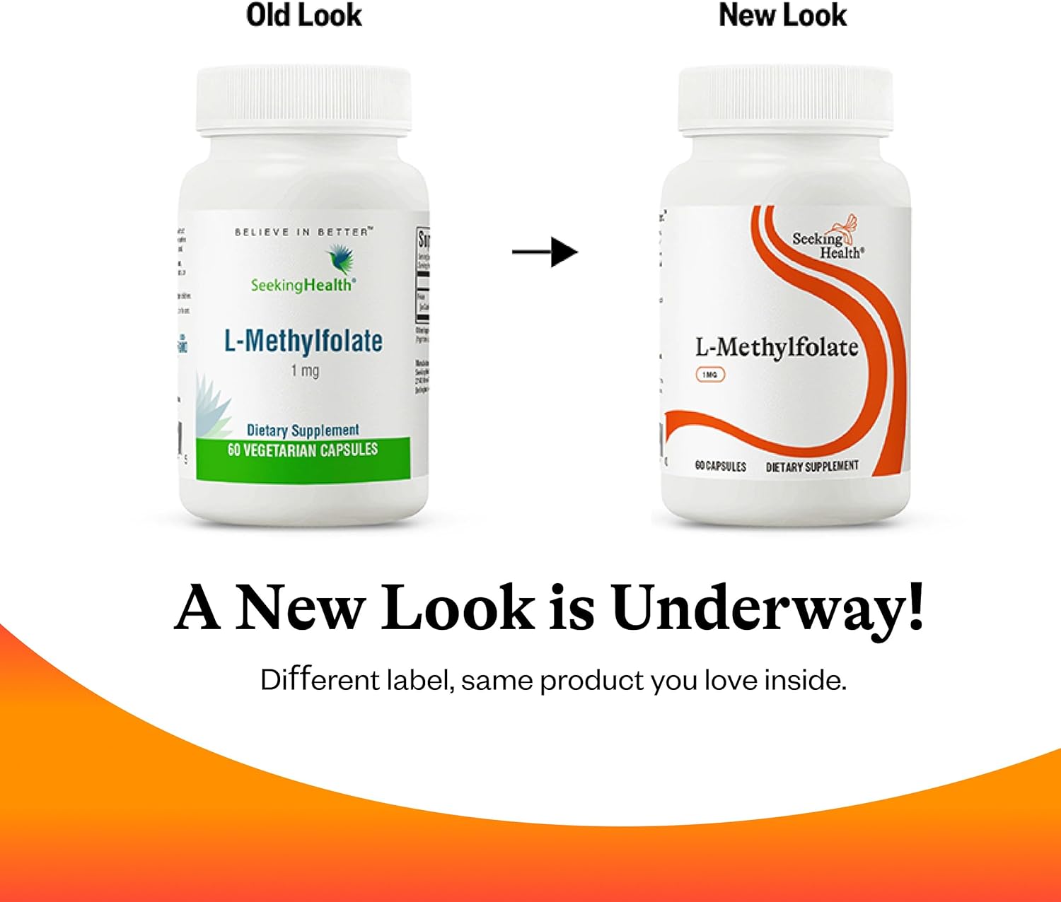 Seeking Health L-Methylfolate 1mg Supports Healthy MTHFR, Mood, and methylation- 60 Capsules