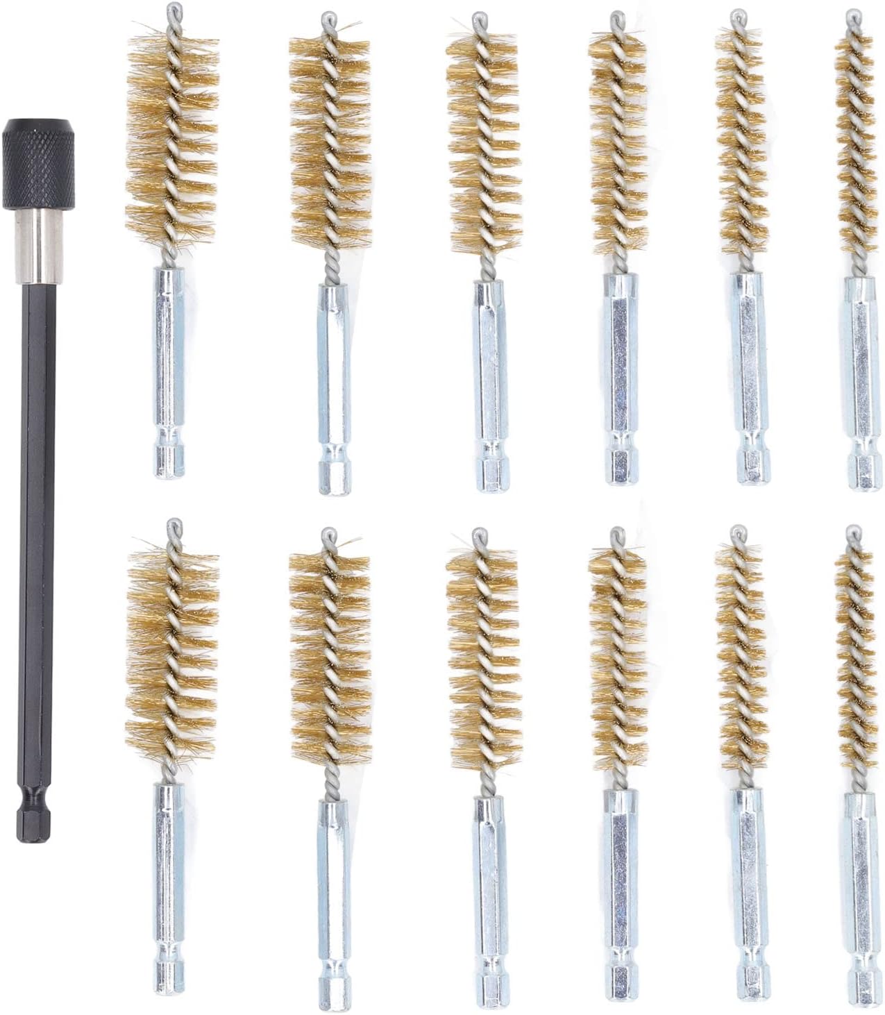 13pcs Stainless Steel Brush, Bore Brush With 1/4 Inch Hex
