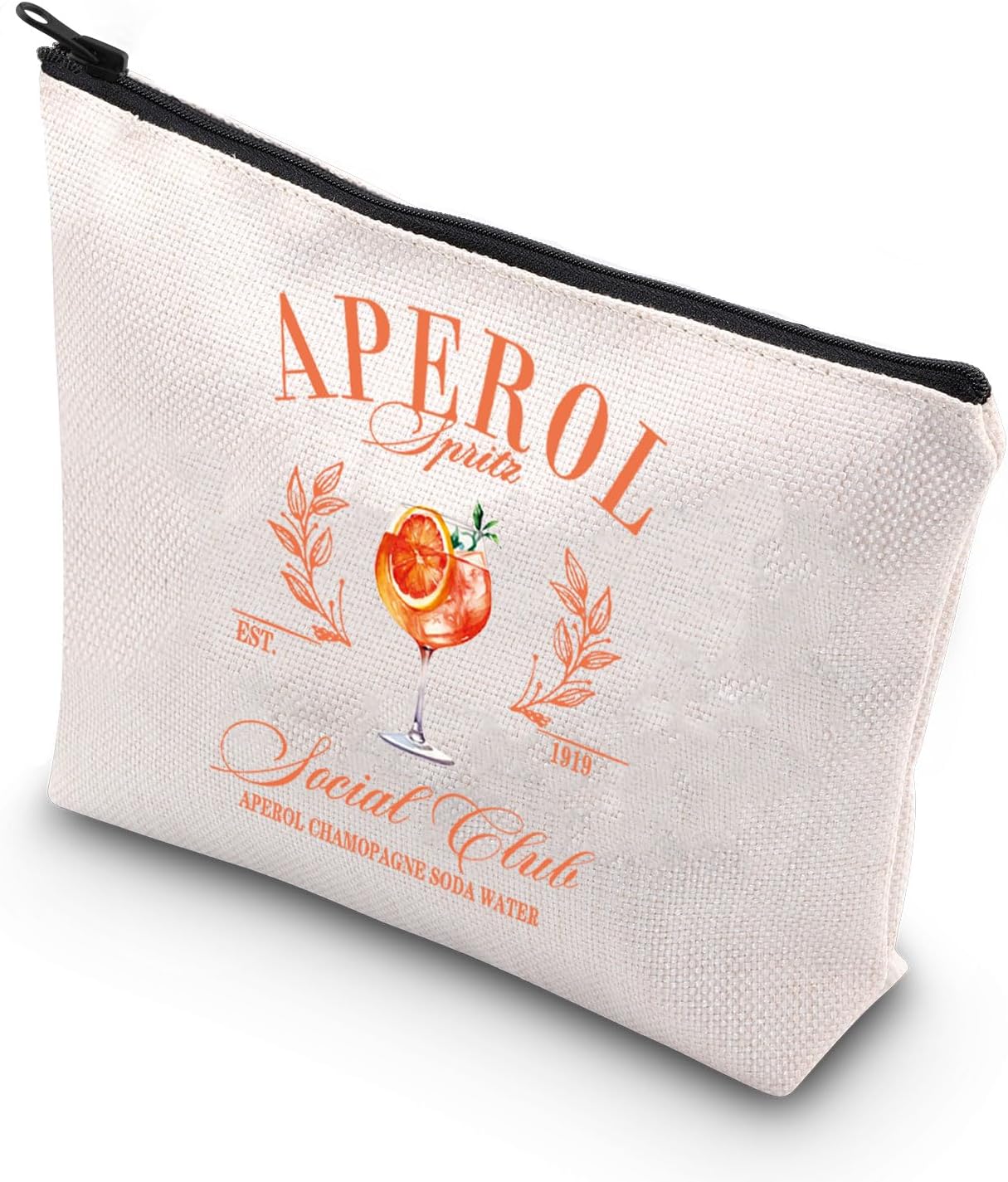 WCGXKO Cocktail Themed Gift Italian Summer Spritz Gift Zipper Pouch Makeup Bag (Spritz 1919)