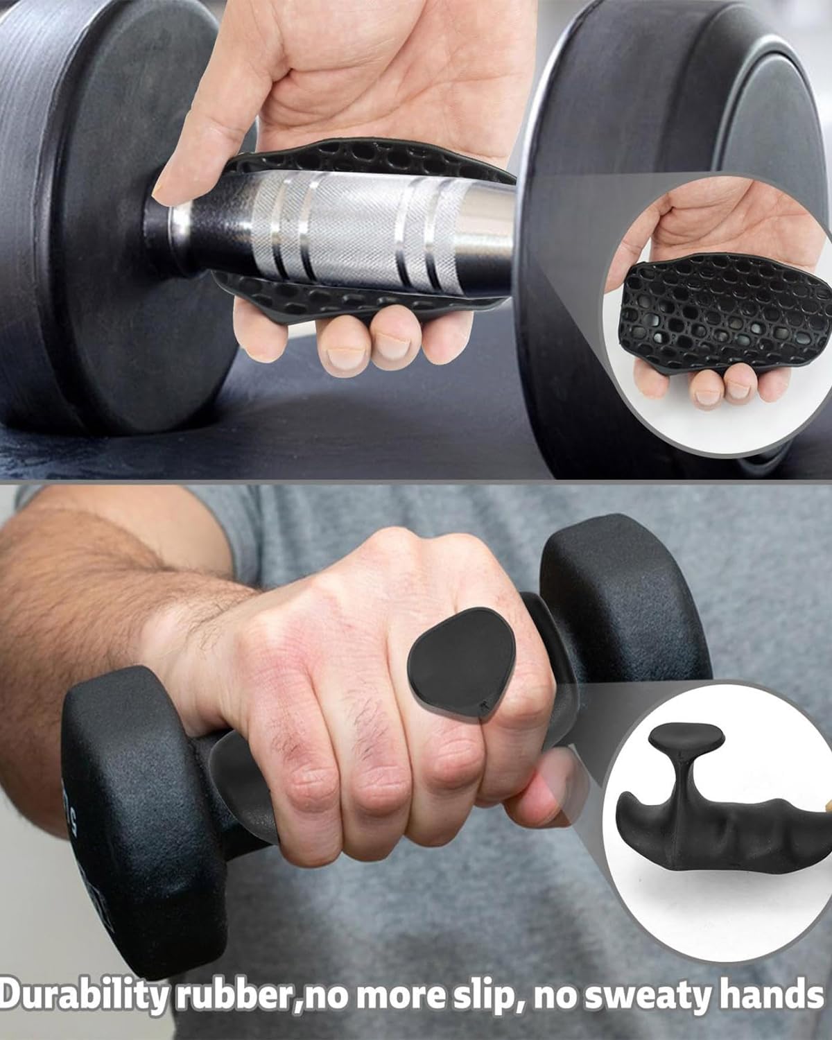 INOCEAN 1 Pair Gym Hand Grip, Hand Grip For Gym, Black Silicone Hand Gripper For Men And Women, Ergonomic Design For Strength Training, Fitness, And Daily Use, Suitable For Home, Office - Image 4 thumbnail