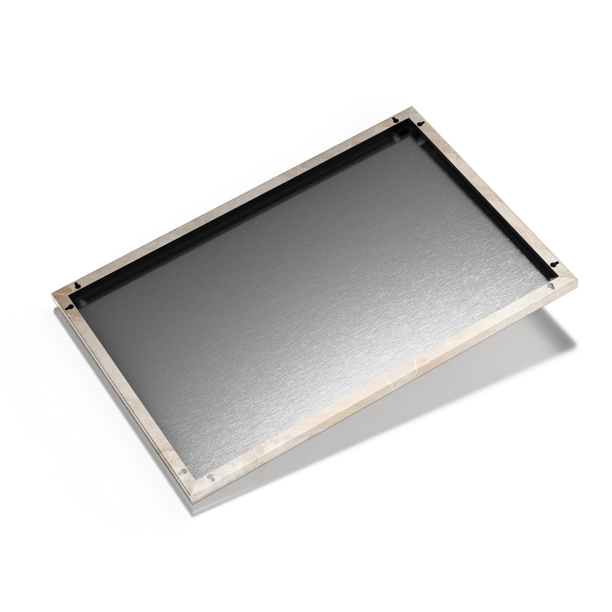 DEQORI Metalowa tablica magnetyczna, wymiary 90 x 60 cm, motyw "Jasna marmurowa powierzchnia", tablica suchościeralna na wszystkie magnesy, tablica magnetyczna do kuchni i biura, designerska tablica