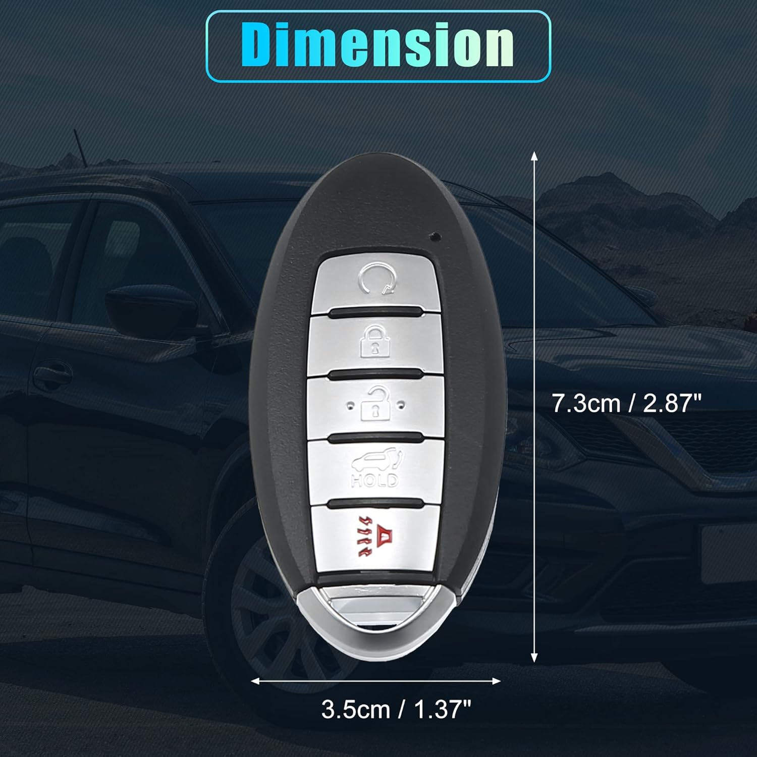 X AUTOHAUX 2pcs 434MHz KR5TXN4 Replacement Smart Proximity Insert Keyless Entry Remote Key Fob for Nissan Rogue 2019 2020 2021 5 Buttons 4A Chip SUV Key 285E3-6RR7A S180144507 - Image 6