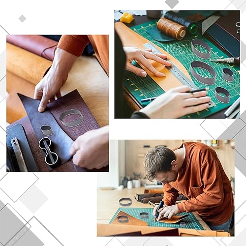 Miniatura 3 de SUPERDANT Herramientas elípticas de perforación de cuero, troqueladora, molde de corte, juego de troqueles de acero de alto carbono, herramienta de