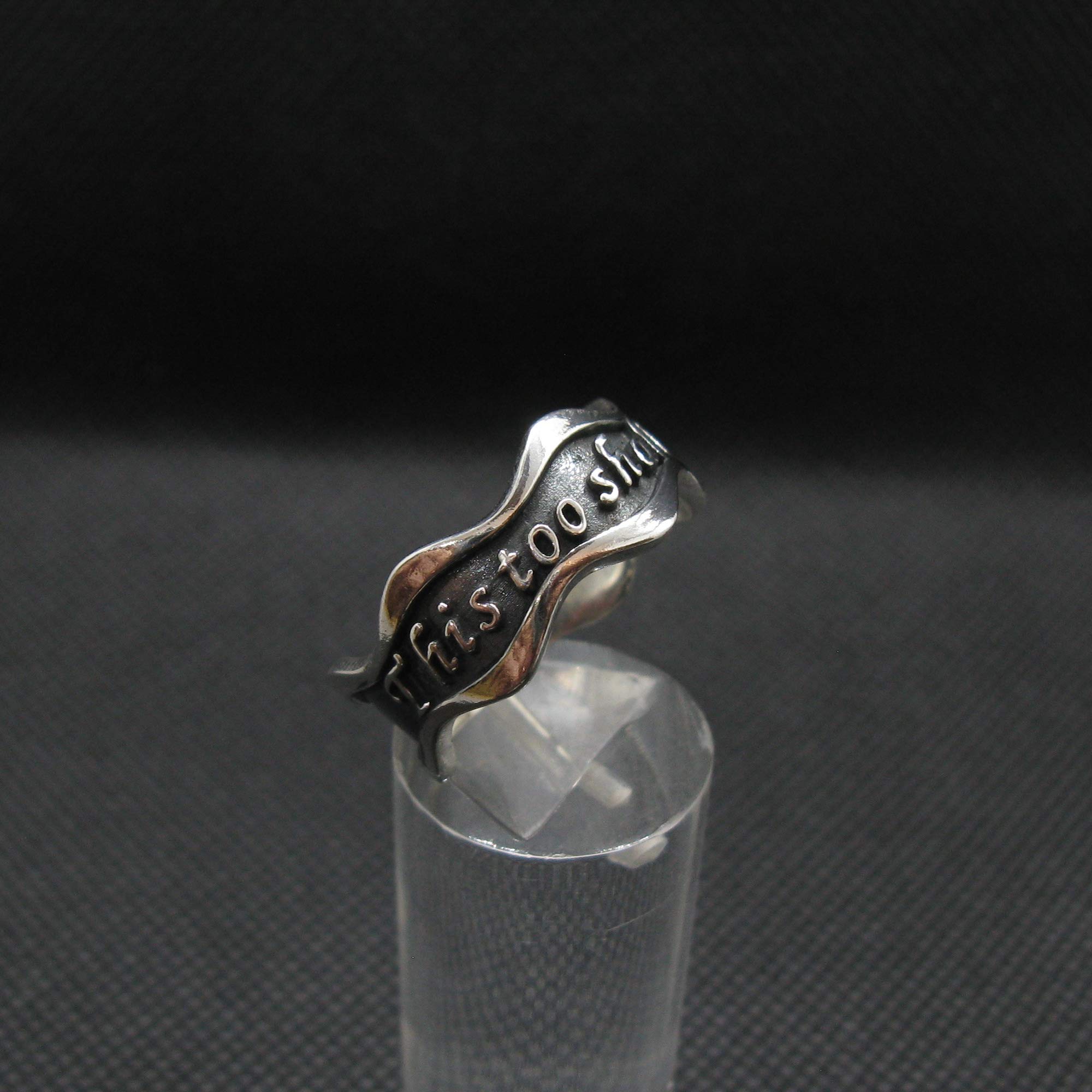 Sterling Silber Ring Wellenband Solide 925 This Too Shall Pass R002085 EMPRESS