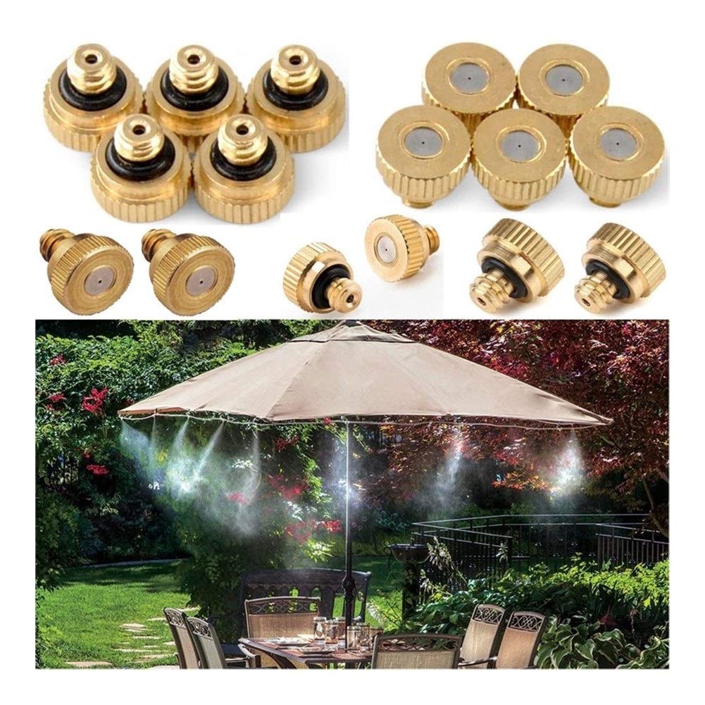 TQNVCKFP Misting Nozzle Adjustable Brass Atomizing, Brass Misting Nozzles Low Pressure Atomizing Outdoor Orifice 0.1-0.8mm 10/24 UNC 100-200(100pcs,0.3mm)