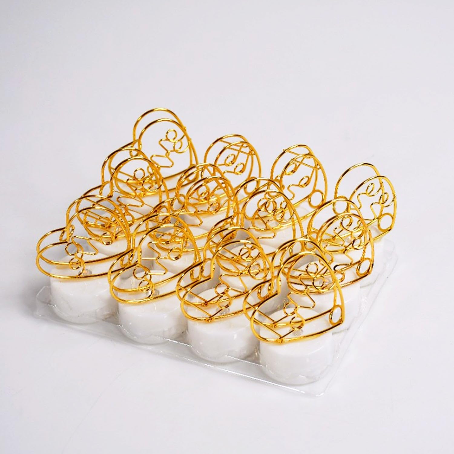 Set of 12 Multicolor Flameless Heart Candles for Decoration-image-9