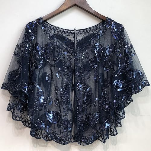 Miniatura 3 de Specell 1920s Shawls and Wraps for Evening Dresses,Wedding Shawl,Handmade Sequin Beaded Evening Shawl Bridal Wrap 22 colors