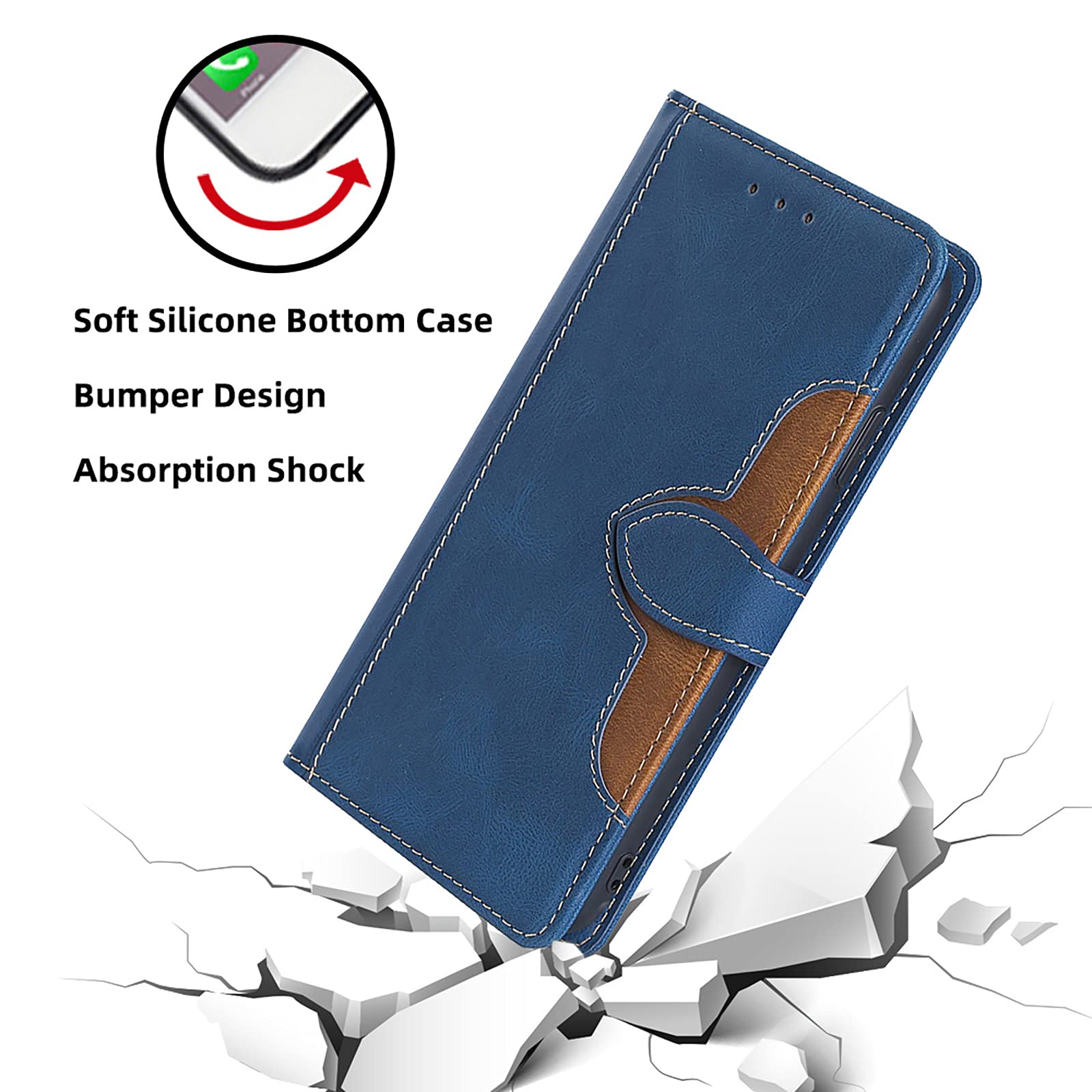 GOKEN Cover In Pelle PU Con Portafoglio Per Honor 90 Lite, Custodia Flip A Libro Con Slot Carte E Supporto, Marrone