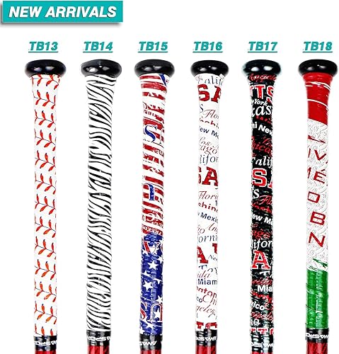 Miniatura 5 de Cintas de agarre para bate de béisbol, cinta de agarre para bate de sóftbol de 0.043 in