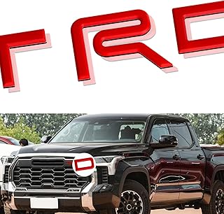 Front Grill Letter Inserts Compatible for 2022 2023 Tundra TRD, 4D Raised and Strong Adhesive Decals Letters Front Grill Emblem Decal Sticker - Red