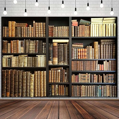 Miniatura 5 de Telón de fondo marrón para estantería de 5 x 3 pies, decoración moderna de biblioteca y oficina para reuniones de Zoom, videoconferencias,