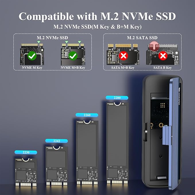 Caja Externa NVMe USB 3.2 Gen 2 para SSD M.2 miniatura 3