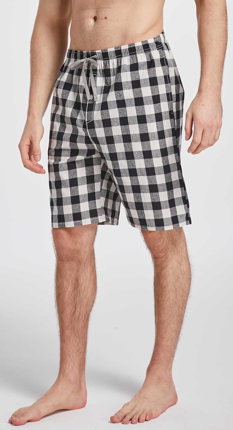 Men's Cotton Plaid Lounge Pajama Shorts - Image 2