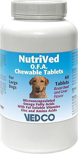 Vedco 60 tabletas masticables nutritivas O.F.A. para perros grandes
