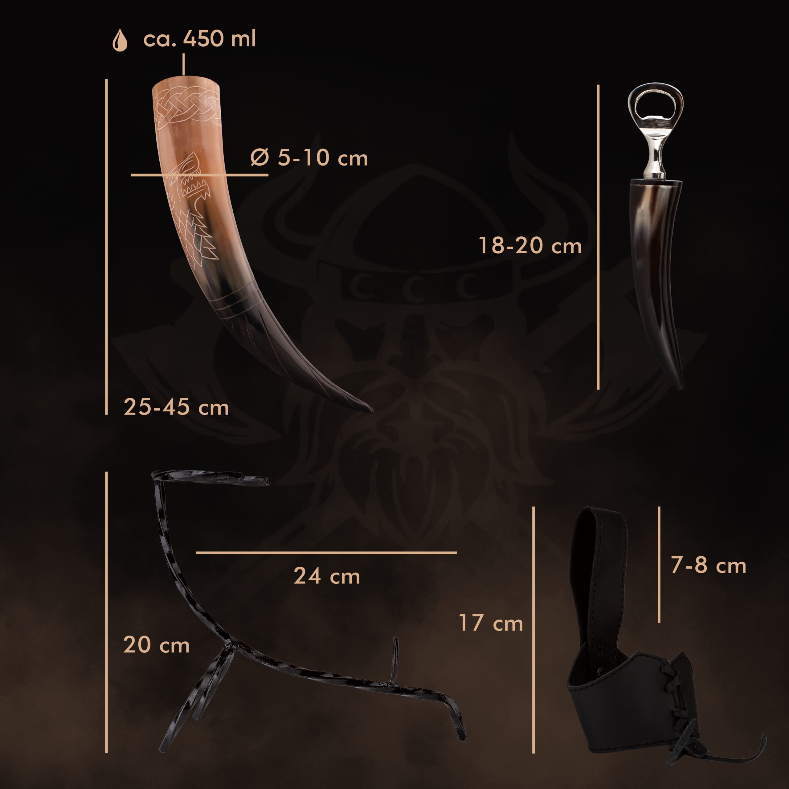 Corne à boire Viking - Grand cadeau pour femme et homme - Cadeau de Noël - Anniversaire - Fête des pères - Cadeau de mariage - Ami - Papa - Maman - Frère - Sœur - Amusant - Partenaire - Opa