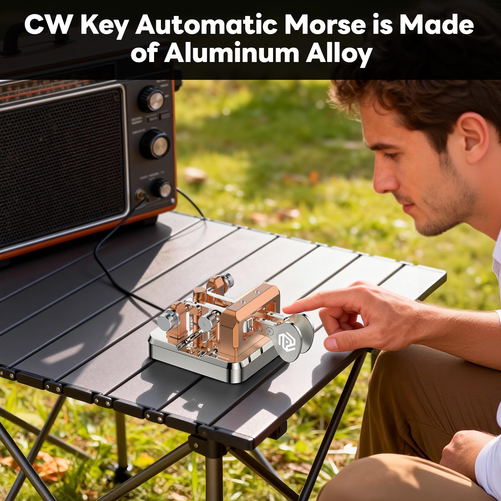 Putikeeg Pulsante CW Morse, pulsante Telegrafen, pulsante Amateurfunk CW, codice Morse, tastiera telegramma, trasmettitore codice morse, tasti CW doppia leva