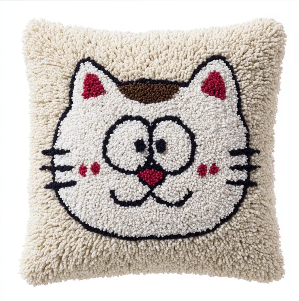 kitphoenix Latch Hook Cushion Kit, Cat