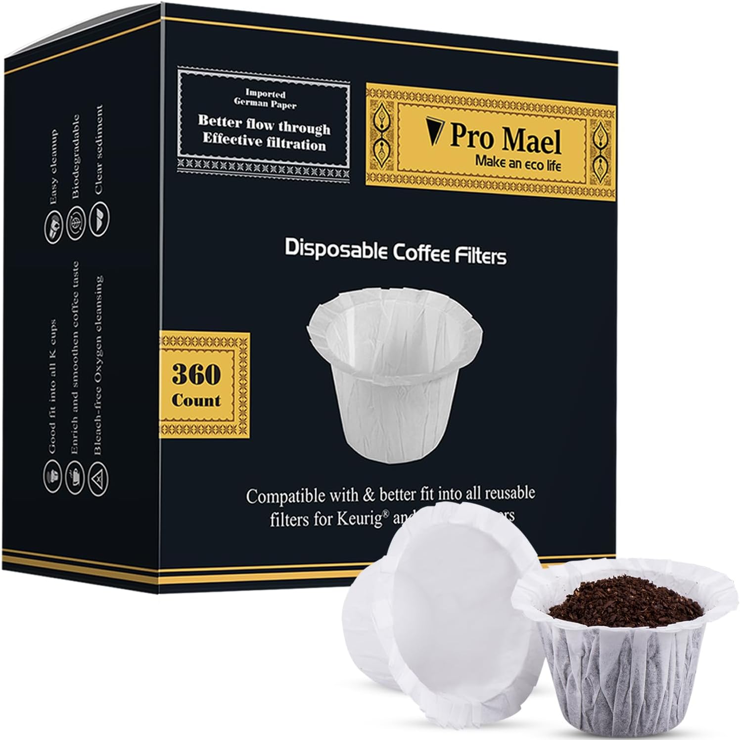 4 Reusable K Cups and 100 Disposable Paper Filters for