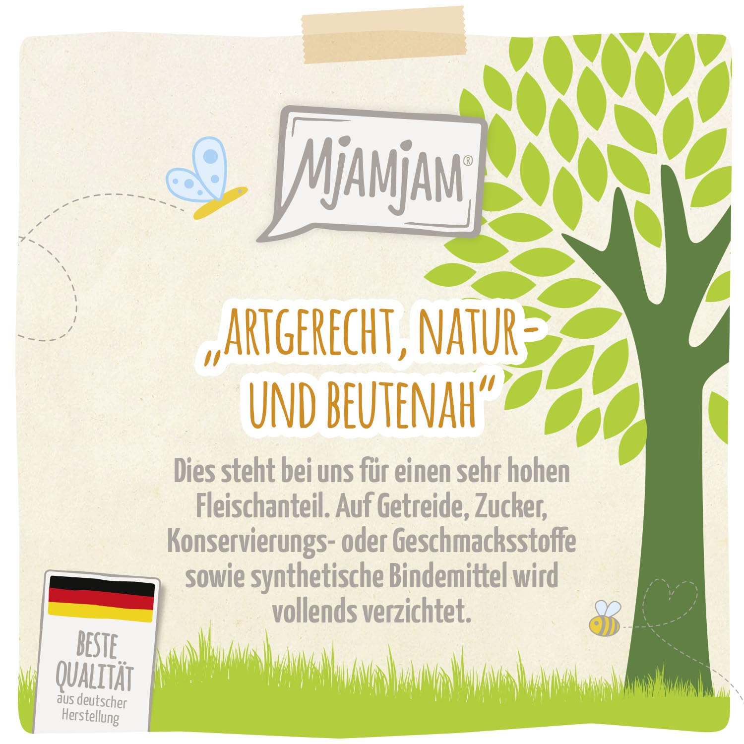 MjAMjAM – Premium Nassfutter für Hunde - natürlich lecker – Bio Huhn an Möhrchen,6er Pack (6 x 400g), getreidefrei mit extra viel Fleisch