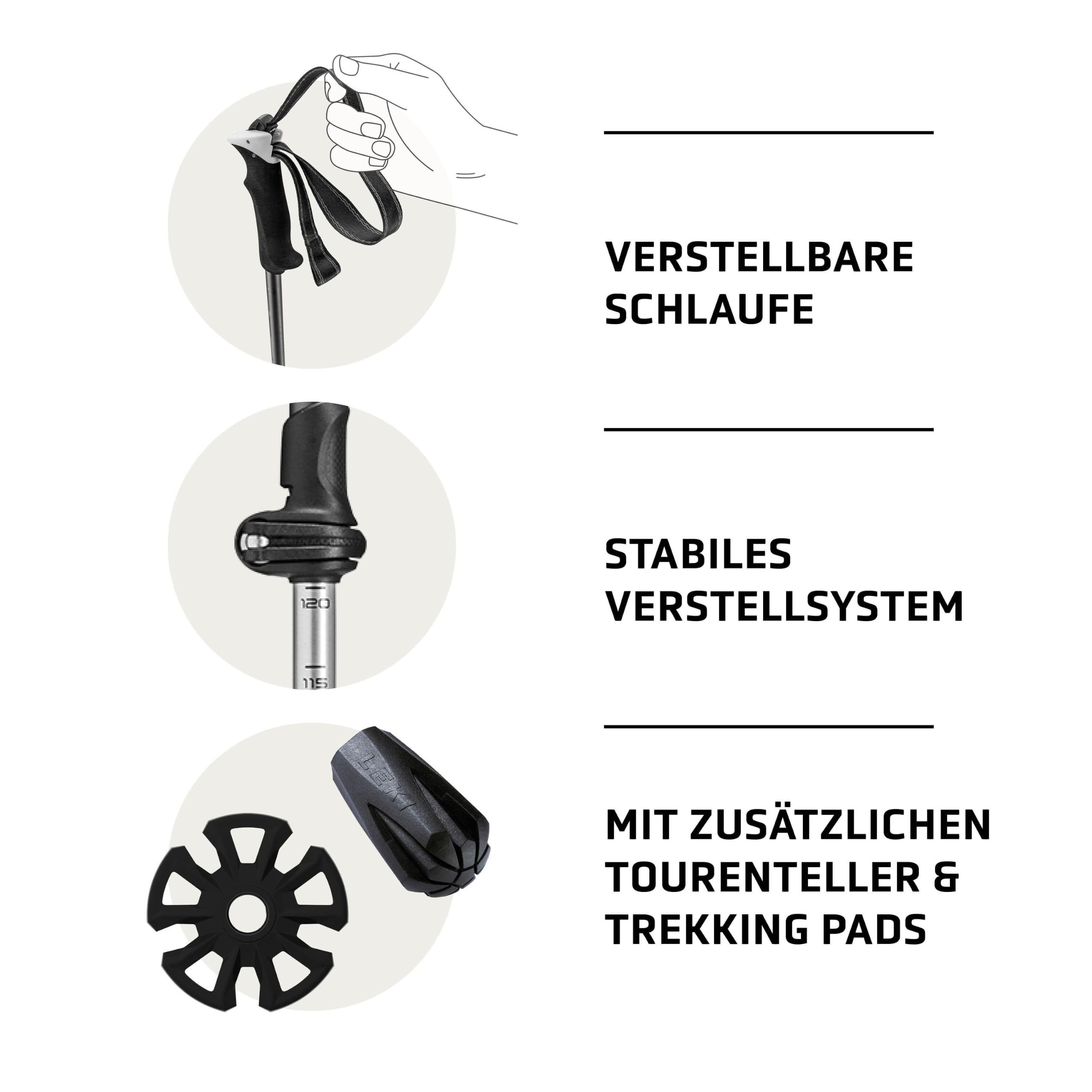 LEKI Wanderstöcke Manaslu Pro Black-Dark Anthracite, 100-135 cm