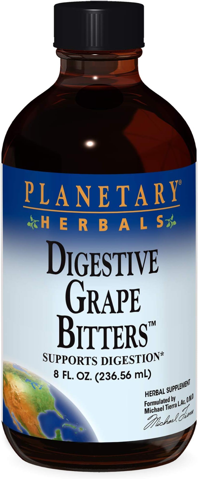 Planetary Herbals Digestive Grape Bitters, Liquid Drops - Supports Digestion - 8 Fluid oz