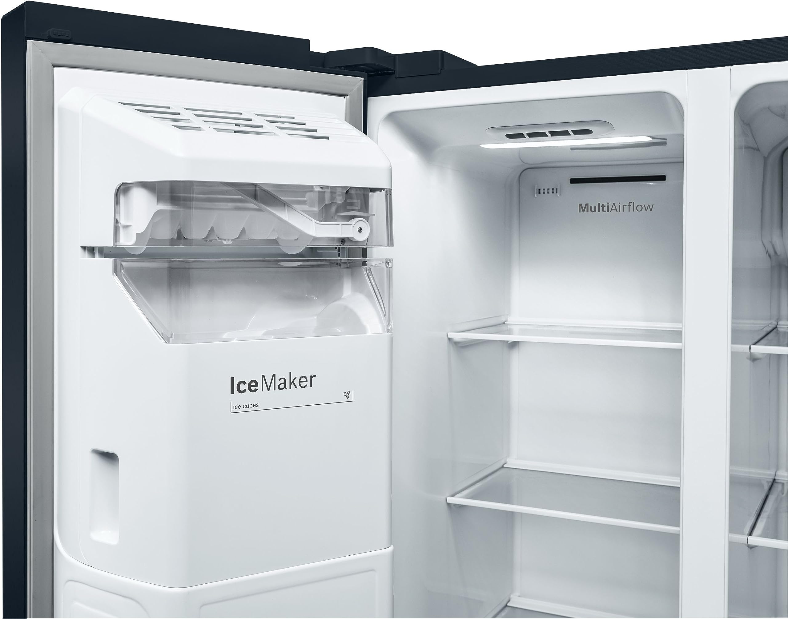 Bosch Serie 6 Side-by-Side Kühlschrank 178.7 x 90.8 cm NoFrost KAD93ABEP | Eis- und Wasserspender mit Festwasseranschluss, XXL 533 l Volumen, helle LED Beleuchtung, edle schwarze Front, VarioZone