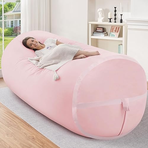 Miniatura 9 de HABUTWAY Puf gigante de 2 pies para adultos, con relleno de espuma viscoelástica, puf grande con funda de terciopelo holandés extraíble para sala de